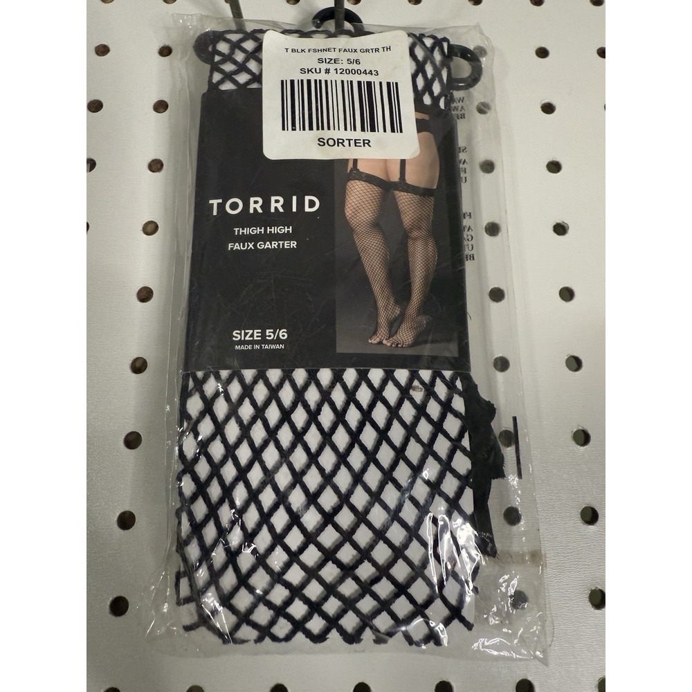 Torrid Basic Fishnet Tights Size 5/6 Black NIP Plus Size 5x 6x